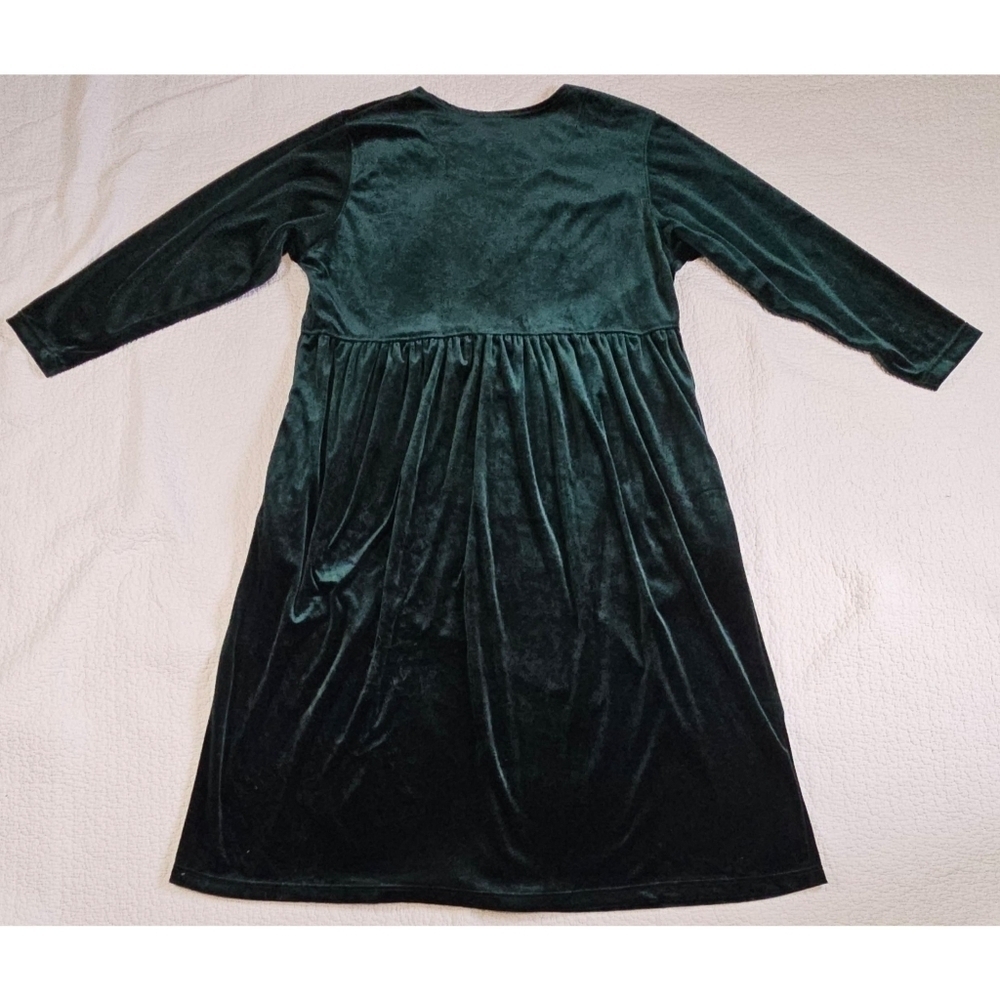 Vintage Amanda Stewart Leisurewear Forest Green Velvet Maxi Dress XL - Picture 2 of 5